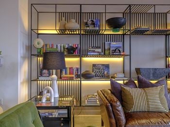 Rooftop lounge with separate co-working space